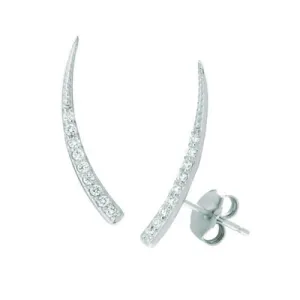 0.20 Carat Natural Diamond Spike Earrings G SI 14K White Gold