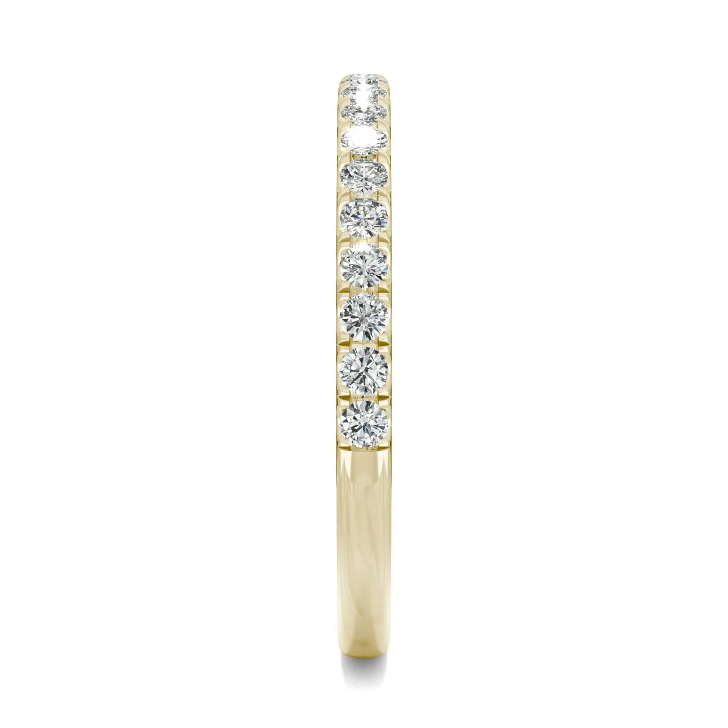 0.33 CTW DEW Round Moissanite Wedding Band in 14K Yellow Gold