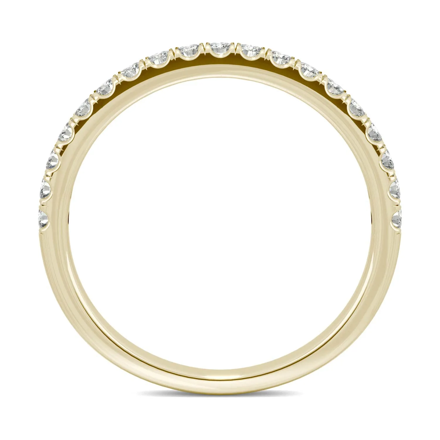 0.33 CTW DEW Round Moissanite Wedding Band in 14K Yellow Gold