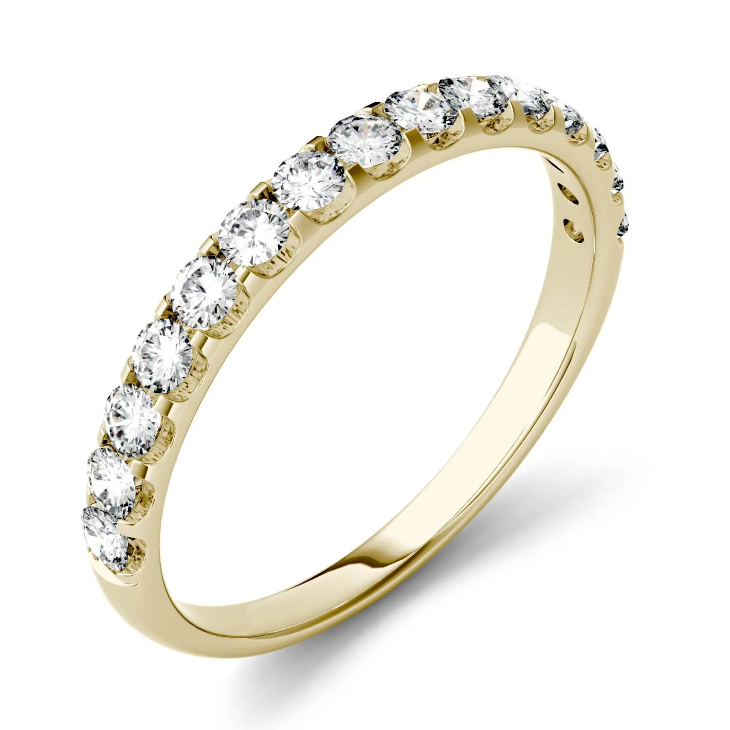 0.45 CTW DEW Round Moissanite Anniversary Band in 14K Yellow Gold