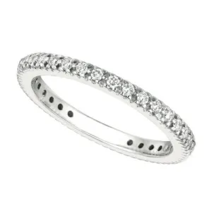 0.50 Carat Natural Diamond Eternity Ring Band G SI 14K White Gold