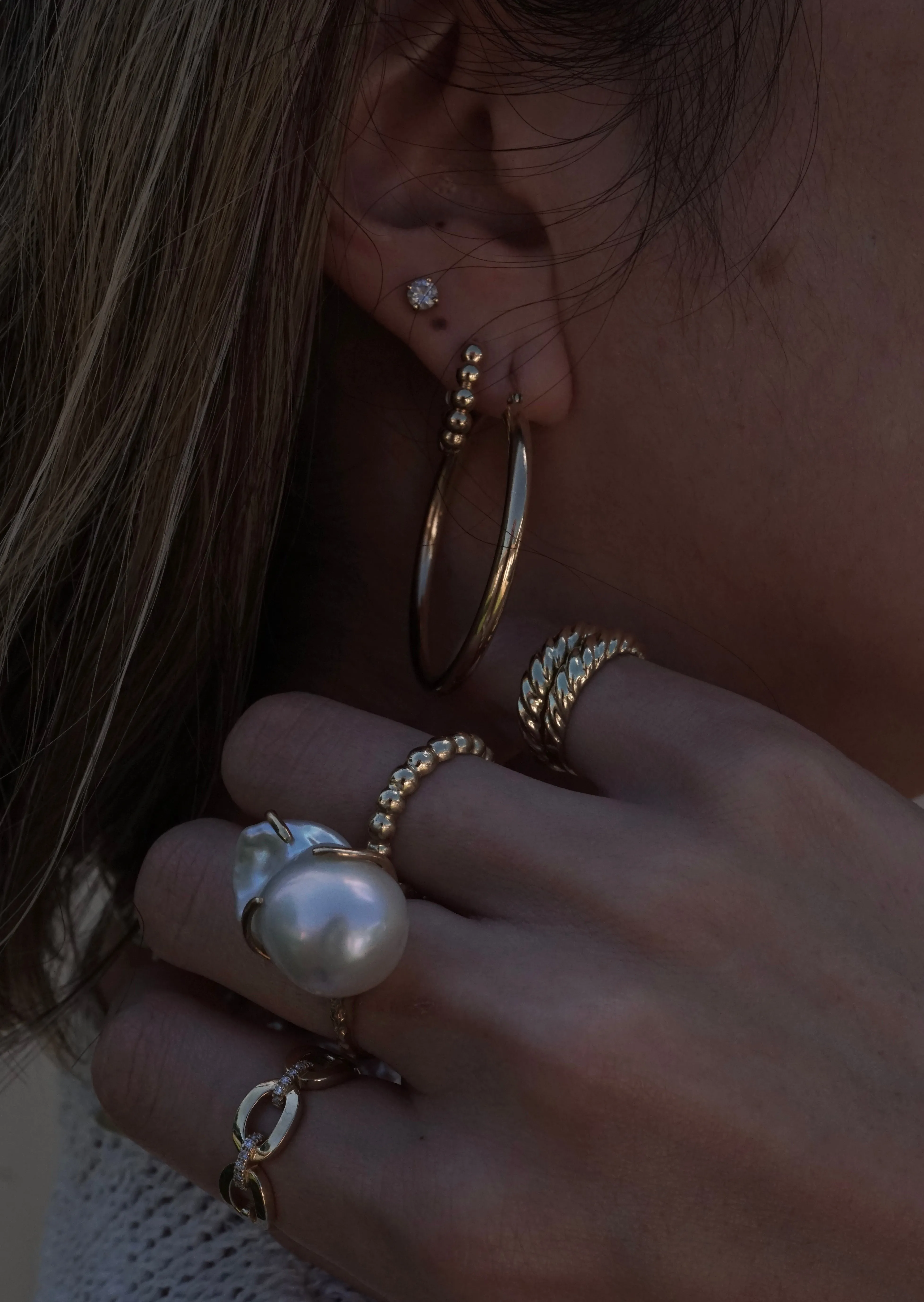 10k Gold Skinny Croissant Pinky Ring