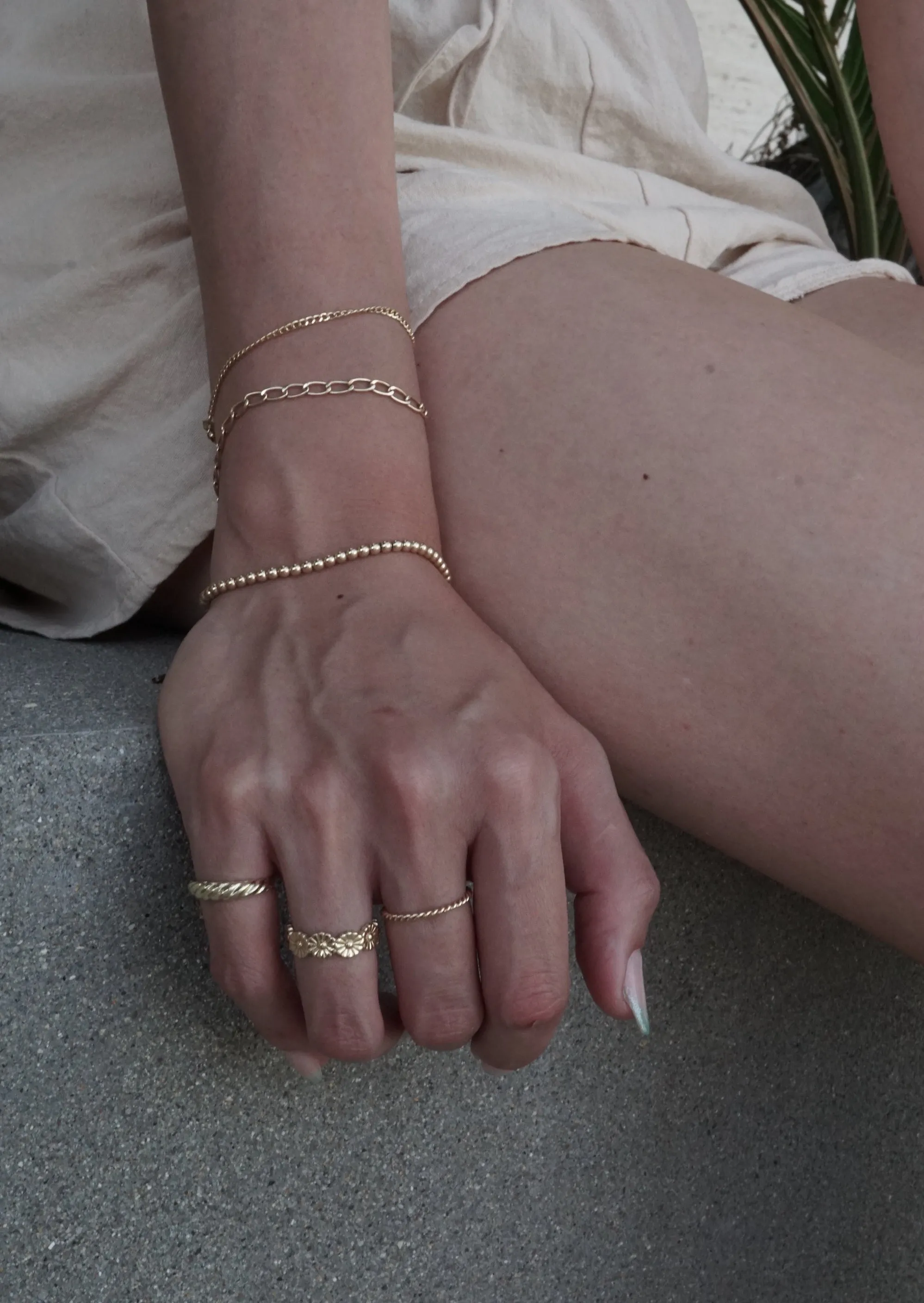 10k Gold Skinny Croissant Pinky Ring