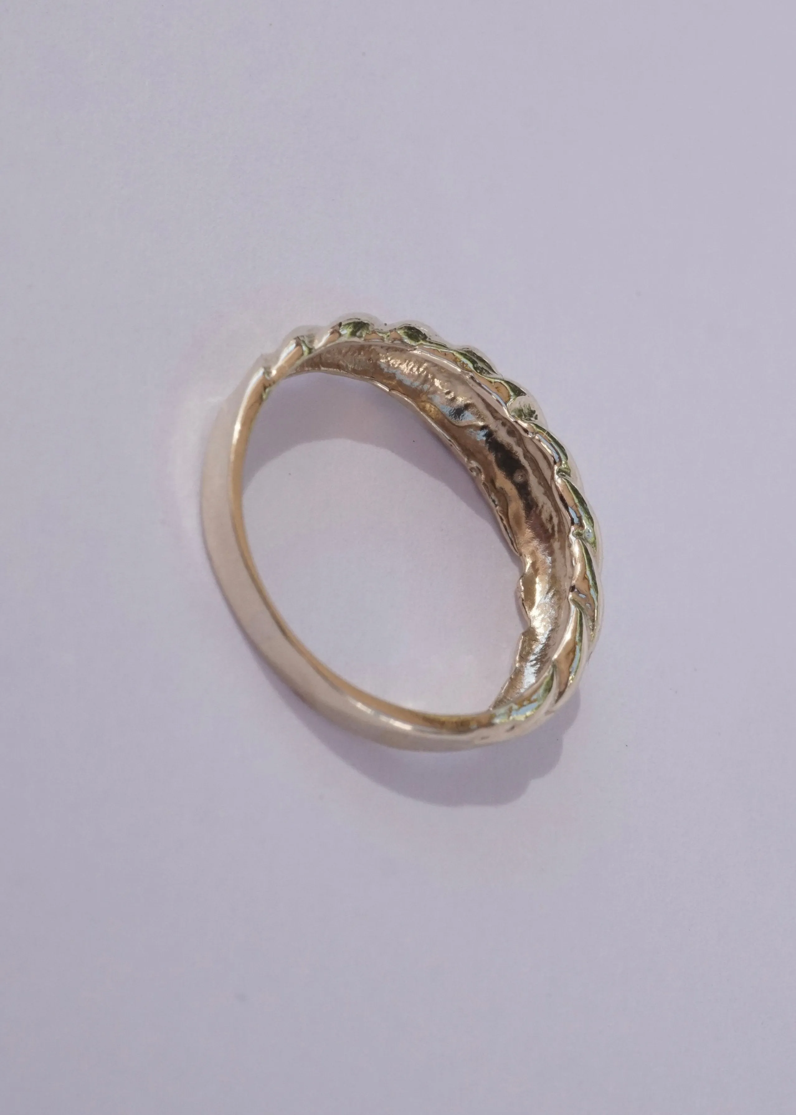 10k Gold Skinny Croissant Pinky Ring