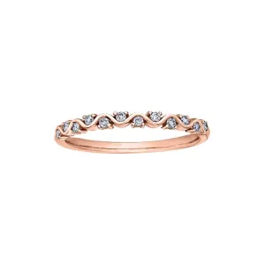 10K (Rose, White, Yellow) Gold Diamond Stackable Band
