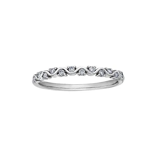 10K (Rose, White, Yellow) Gold Diamond Stackable Band