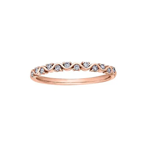 10K (Rose, White, Yellow) Gold Diamond Stackable Band