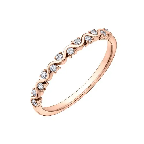 10K (Rose, White, Yellow) Gold Diamond Stackable Band