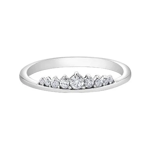 10K White Gold (0.15ct) Diamond Stackable Wedding Band
