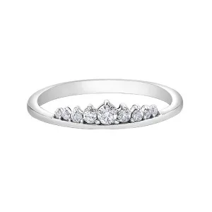 10K White Gold (0.15ct) Diamond Stackable Wedding Band