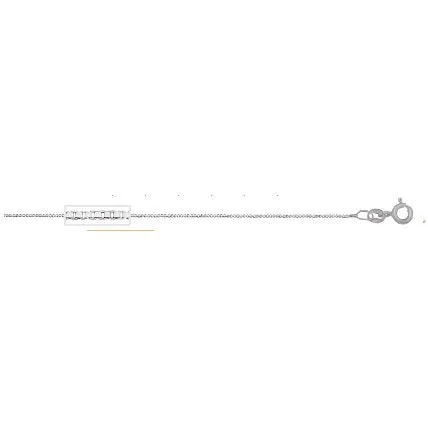 10K White Gold (0.6mm) Box Baby Chain 14"