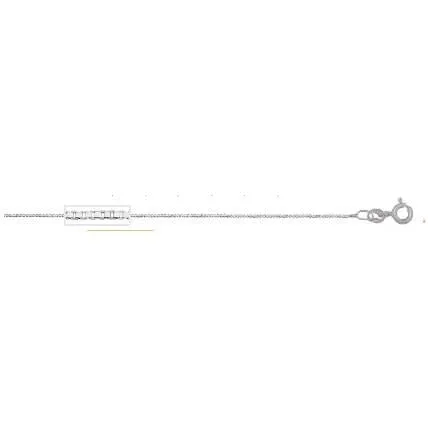 10K White Gold (0.6mm) Box Baby Chain 14"