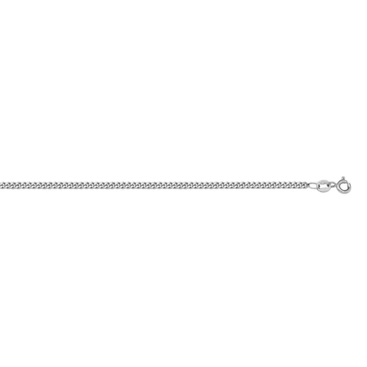 10K White Gold (1.0mm) Curb Baby Chain 16"