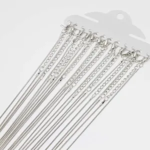 12pcs Silver Plated Snake Bone Chains – DIY Jewelry