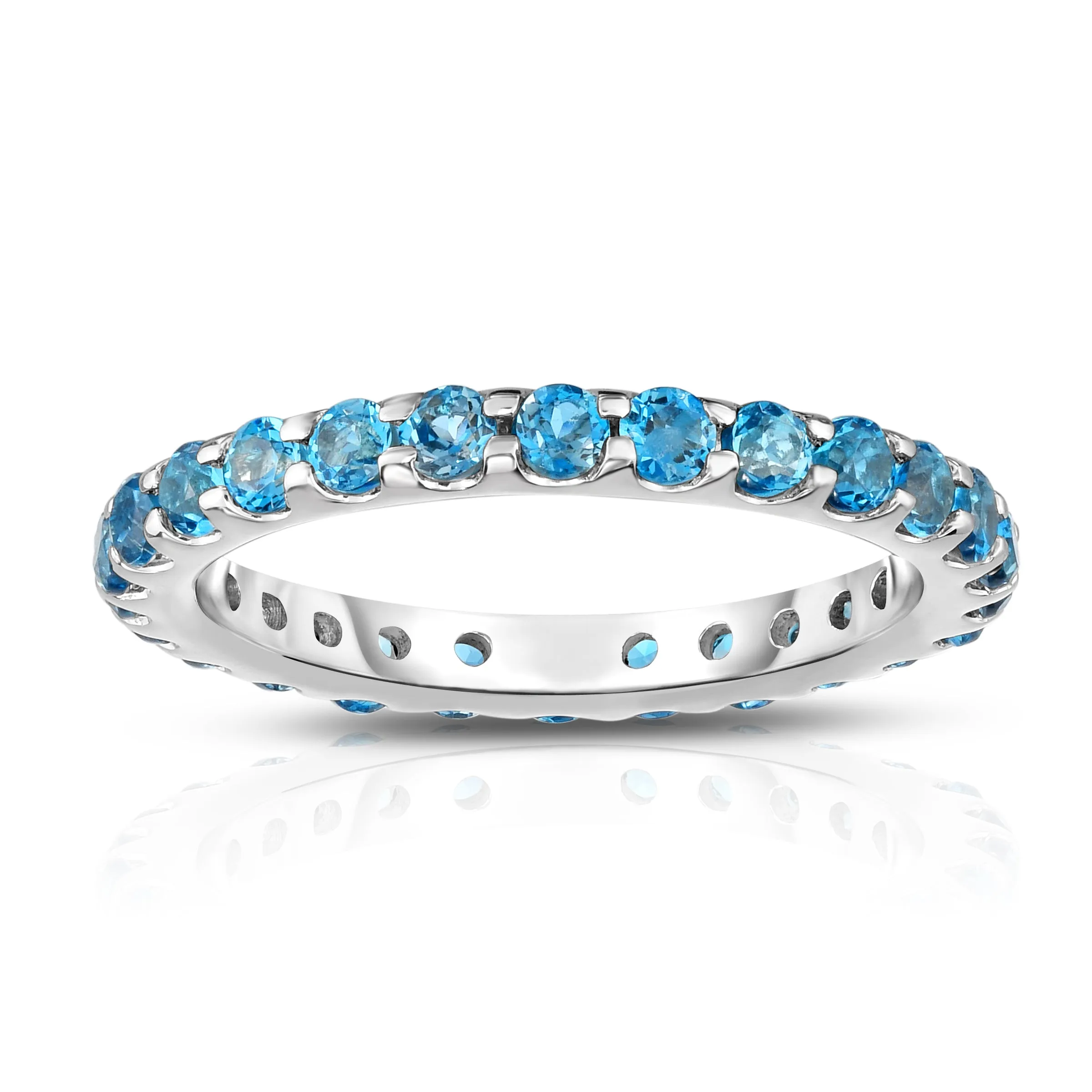 1.35Ct Gemstone Eternity Ring in 14K White Gold