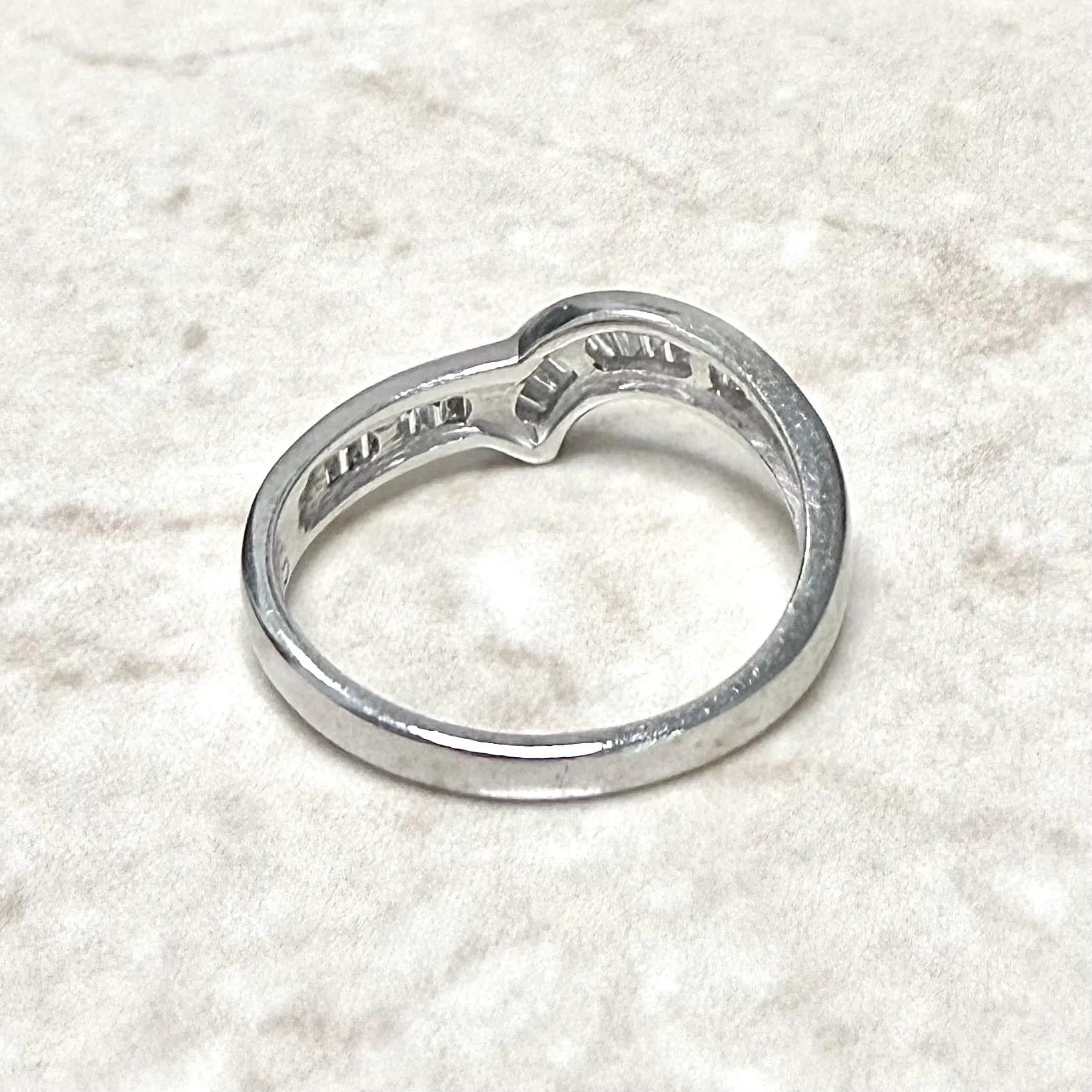14 Karat White Gold 0.40 Carat Baguette Diamond Band Ring