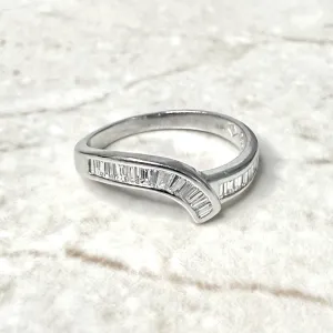 14 Karat White Gold 0.40 Carat Baguette Diamond Band Ring