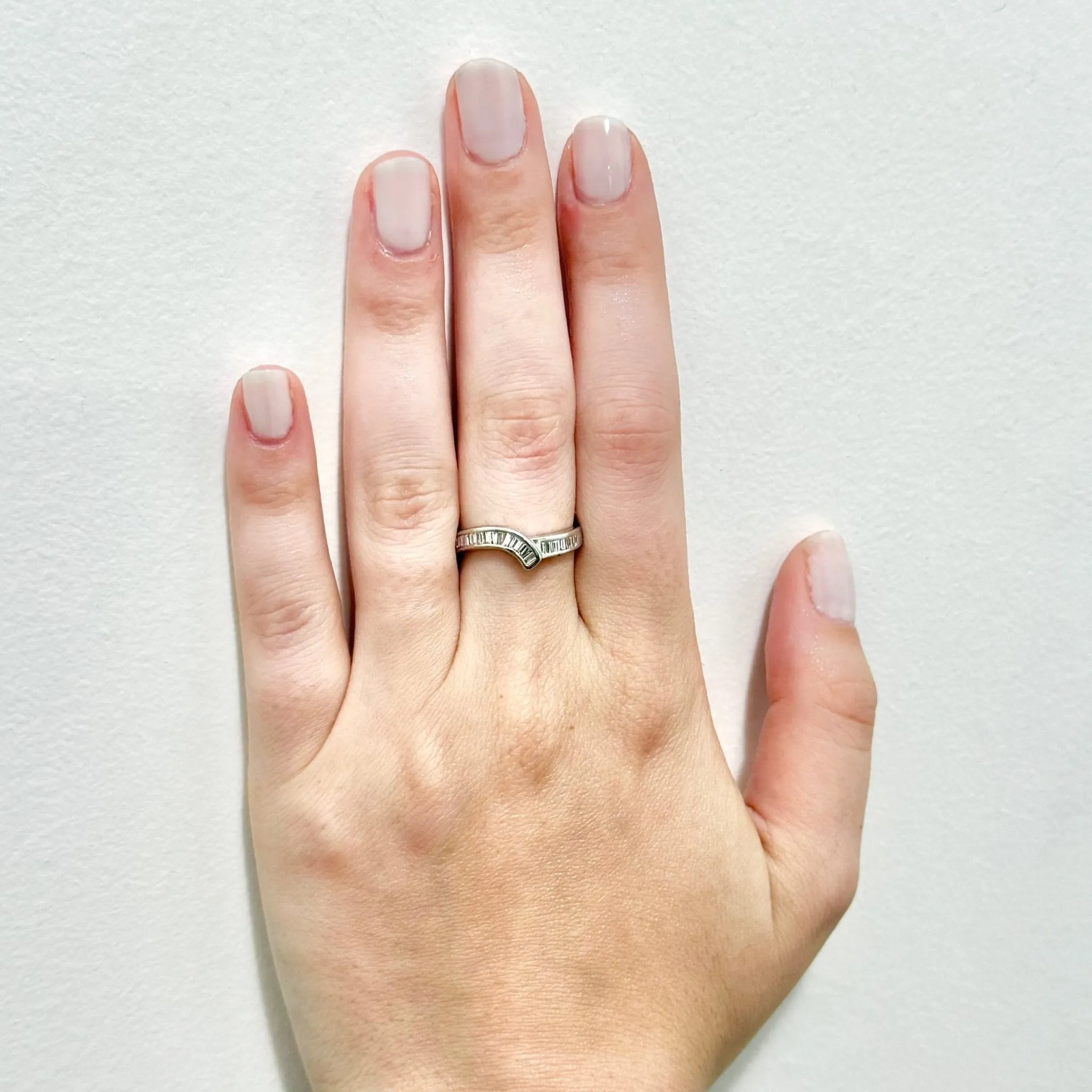 14 Karat White Gold 0.40 Carat Baguette Diamond Band Ring