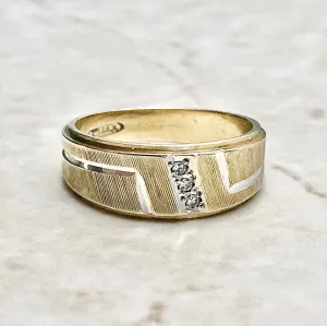 14 Karat Yellow Gold Diamond Wedding Band Ring