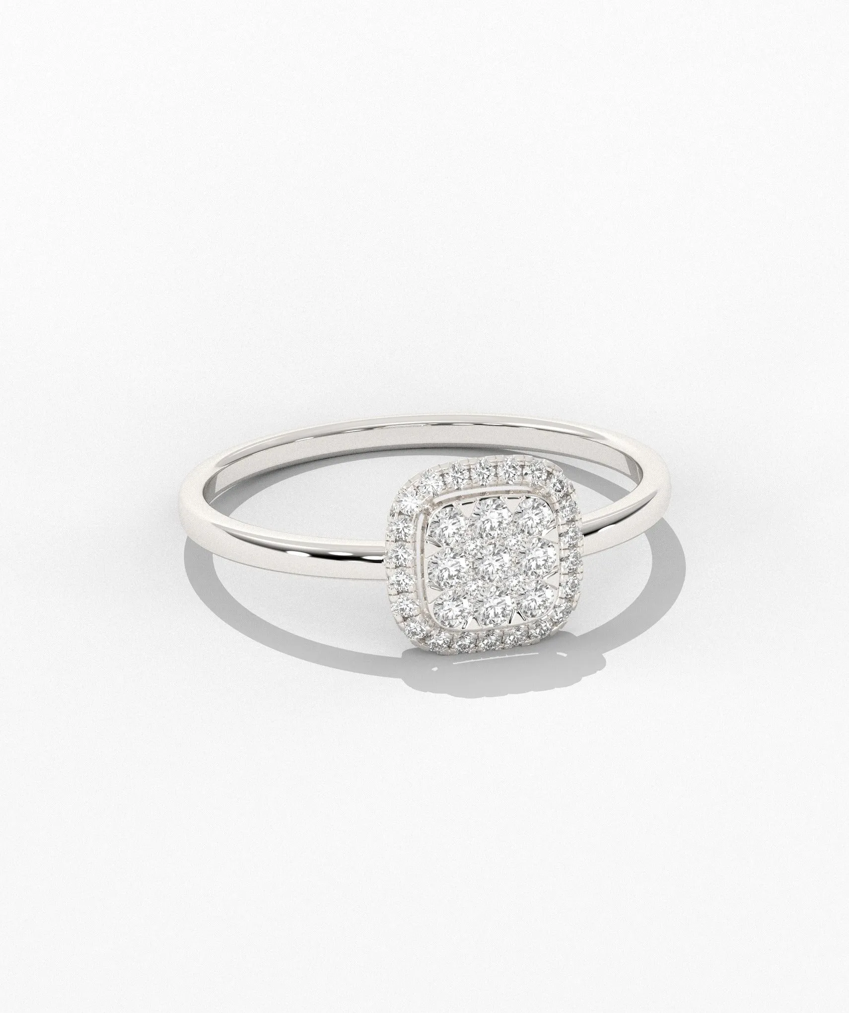 14K Gold Brilliance Square Halo Ring