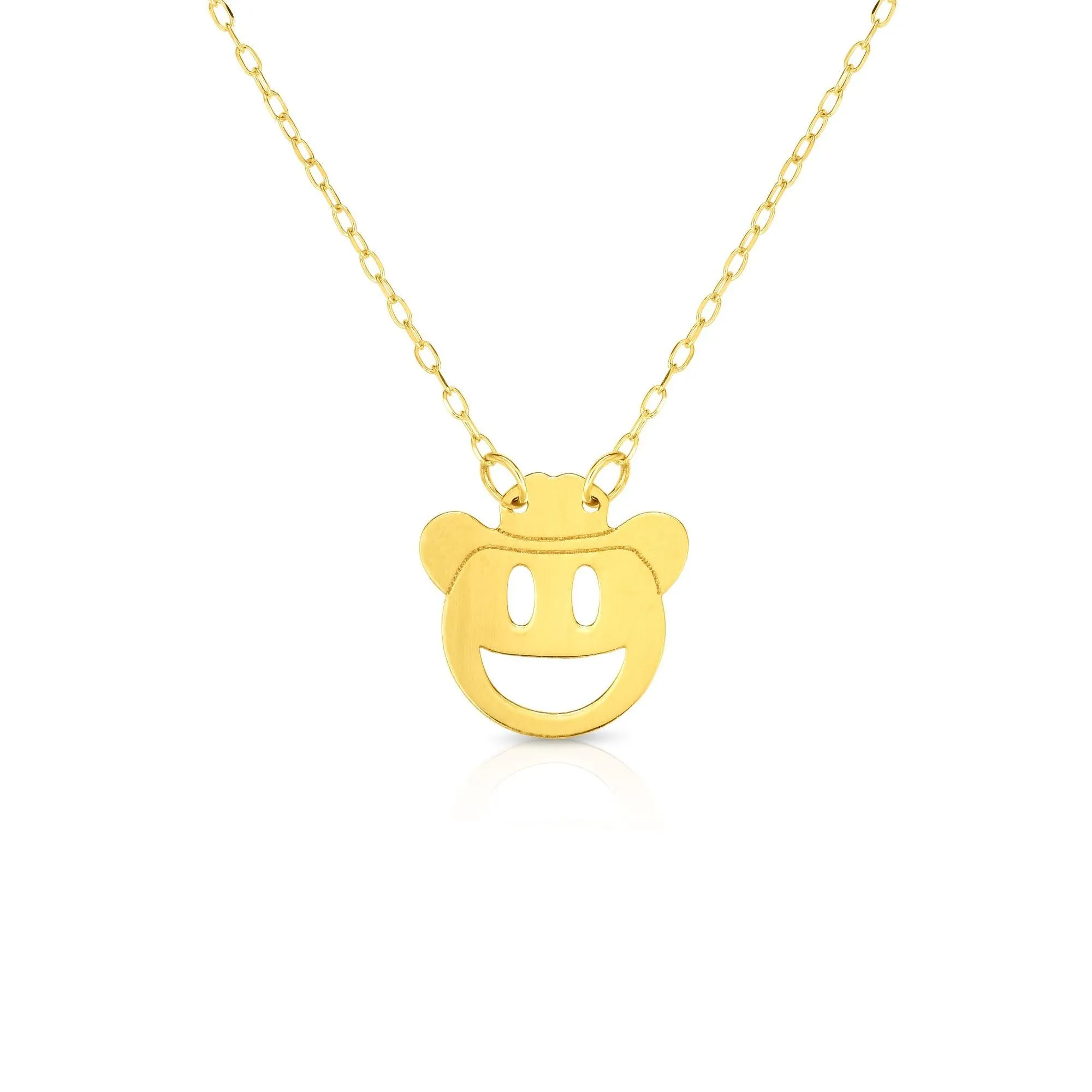 14K Gold Cowboy Emoji Charm Style Choker Necklace
