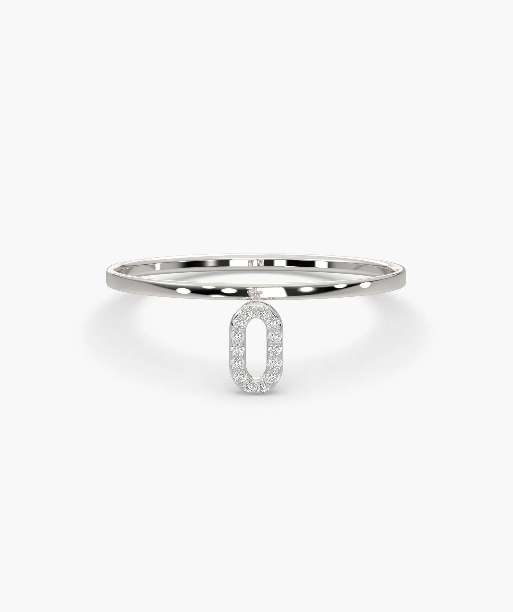 14K Gold Dainty Link Charm Ring