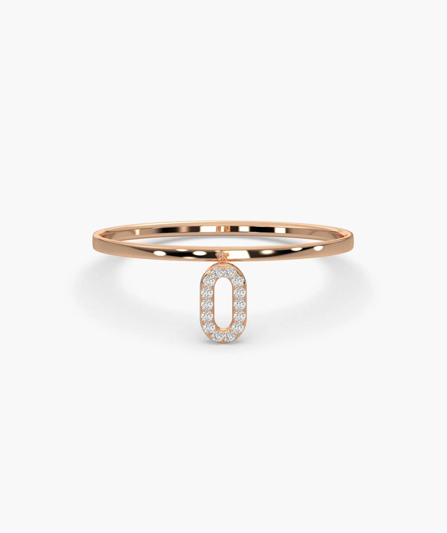 14K Gold Dainty Link Charm Ring