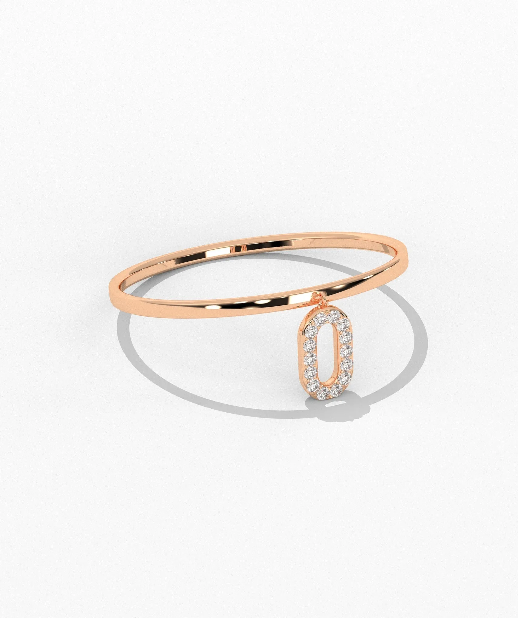 14K Gold Dainty Link Charm Ring