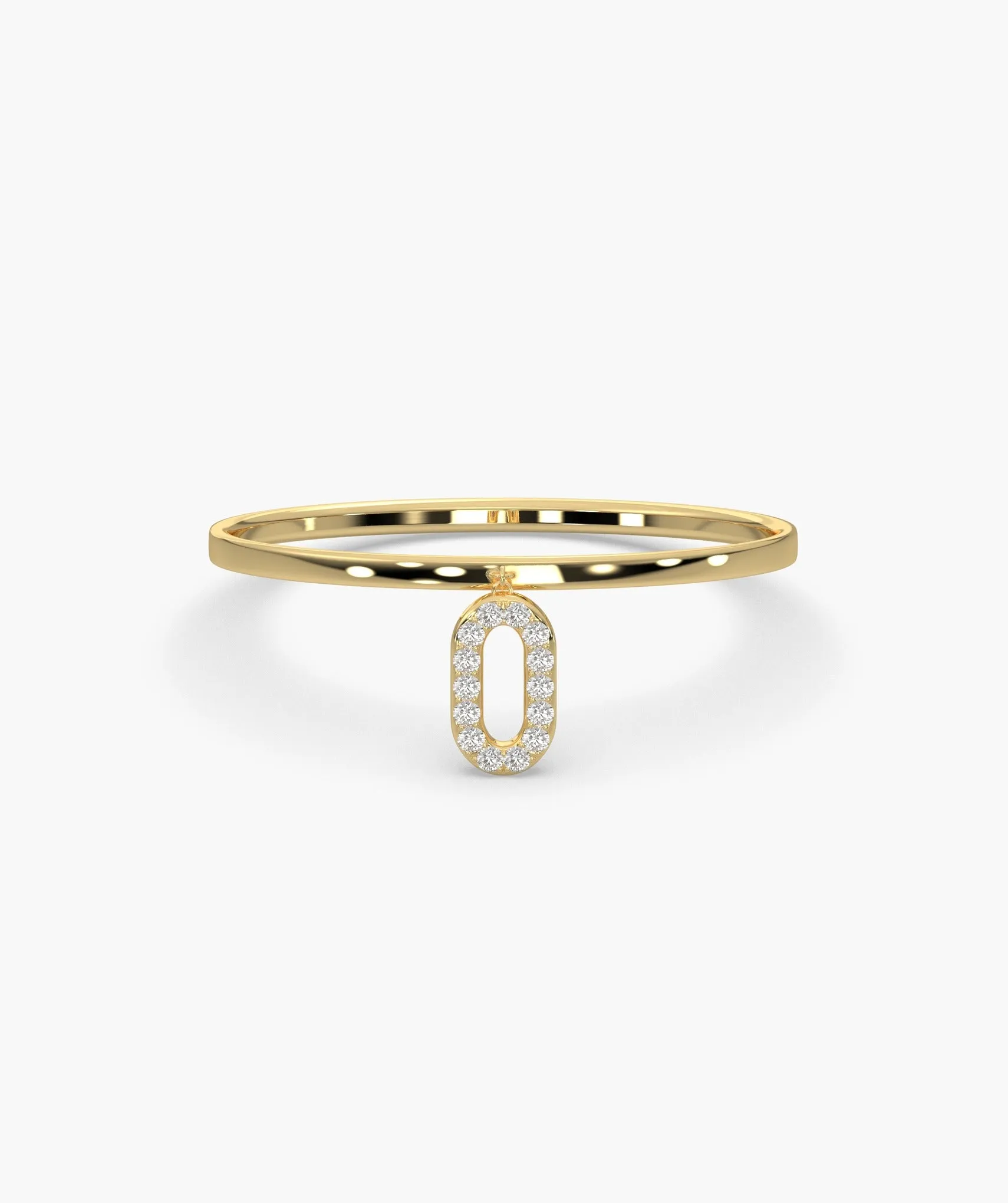 14K Gold Dainty Link Charm Ring
