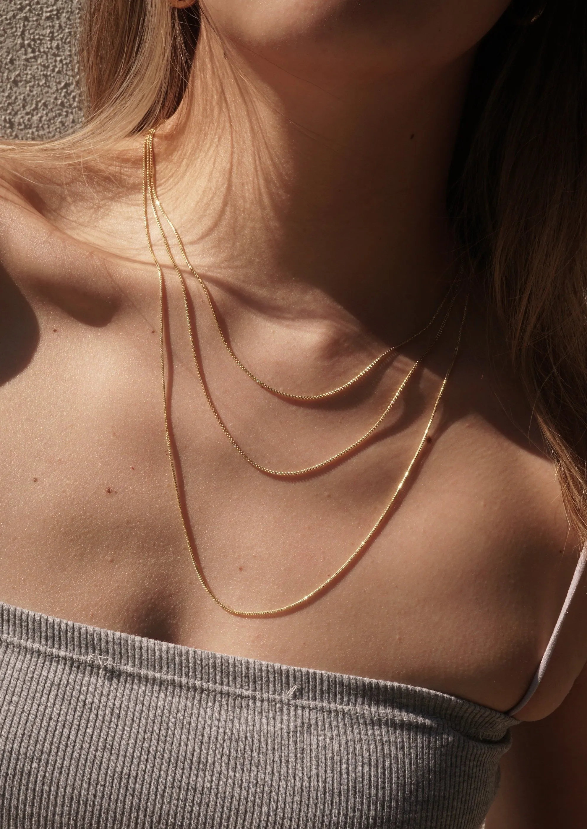 14k Gold Skinny Diamond Cut Franco Chain