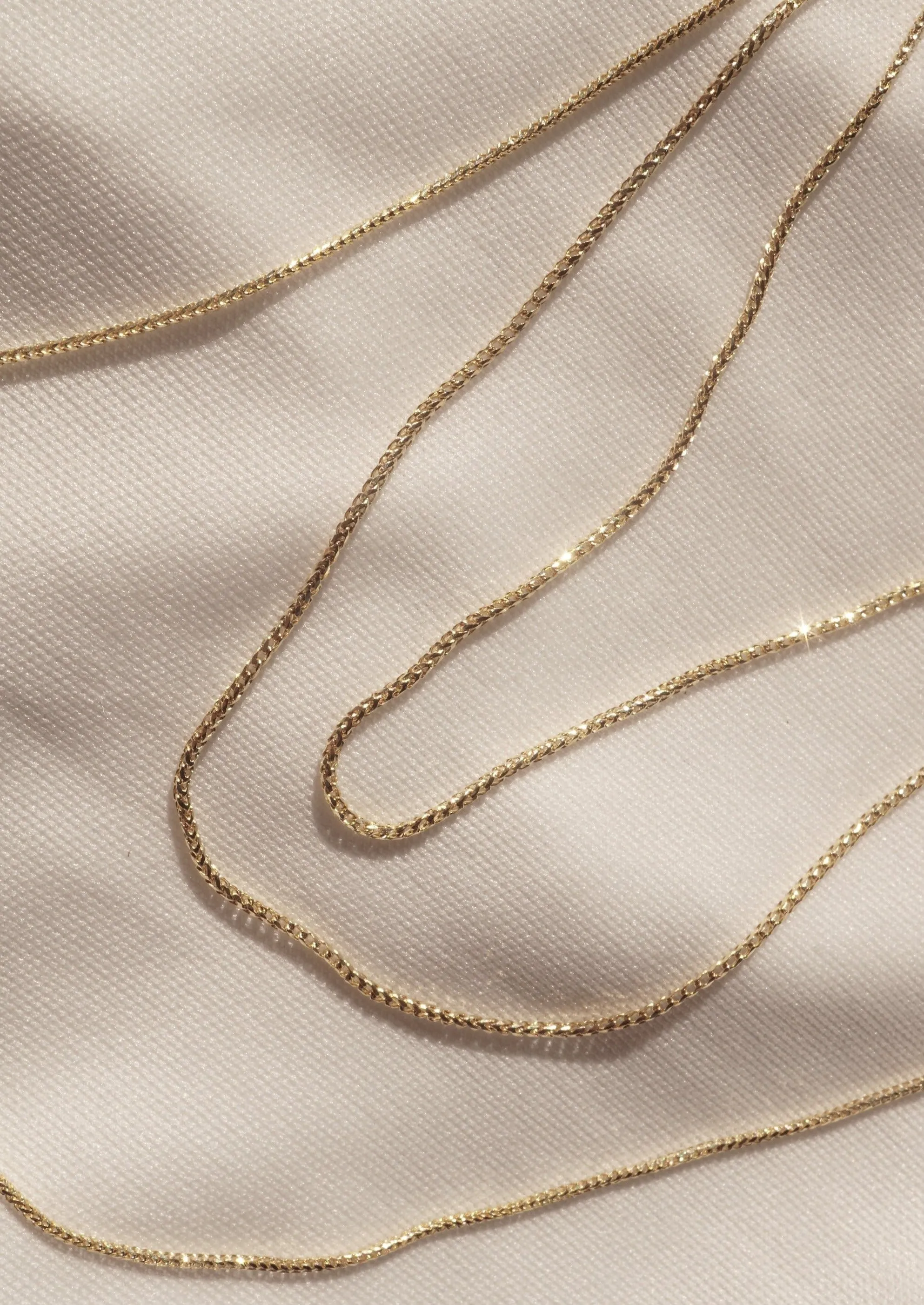14k Gold Skinny Diamond Cut Franco Chain