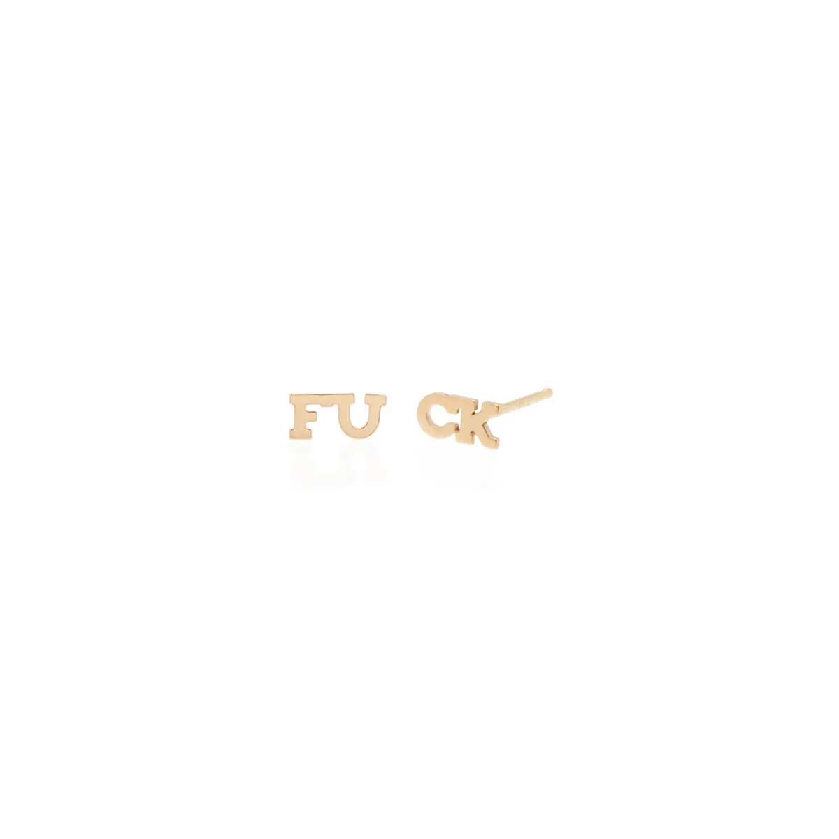 14k Itty Bitty Split FUCK Studs