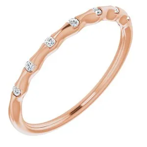 14K Rose .06 CTW Diamond Stackable Ring