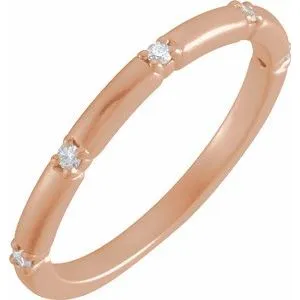 14K Rose .07 CTW Diamond Five-Stone Anniversary Band