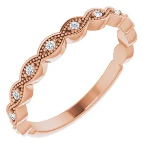 14K Rose .08 CTW Diamond Anniversary Band