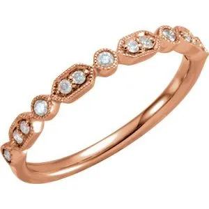 14K Rose 1/8 CTW Diamond Ring Size 7