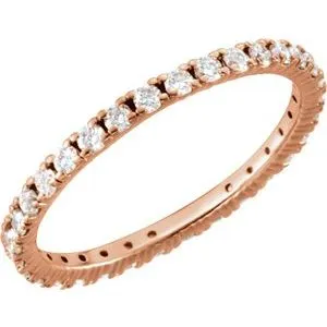 14K Rose 5/8 CTW Diamond Eternity Band Size 6