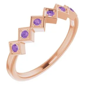 14K Rose Amethyst Stackable Ring