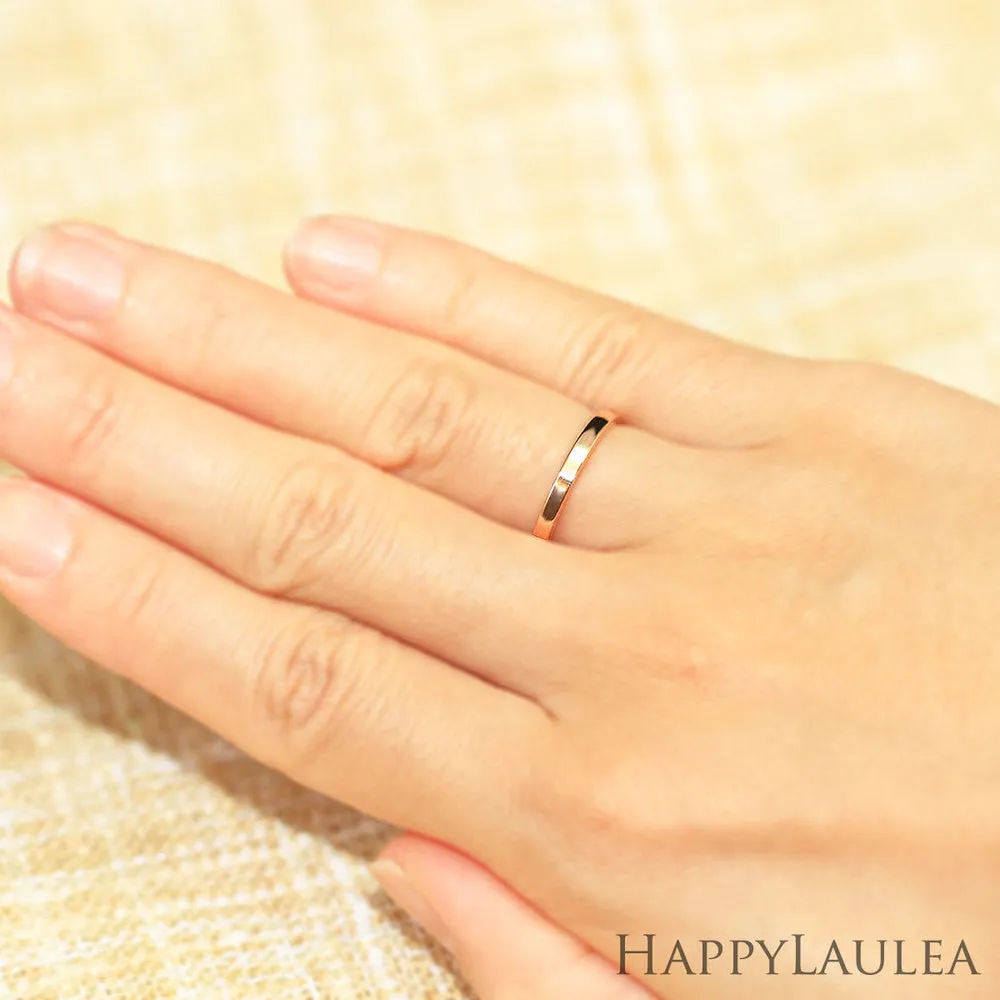 14K Solid Gold 2mm Simple Wedding Band