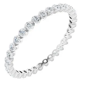 14K White 1/2 CTW Diamond Eternity Band Size 5.5