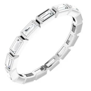 14K White 1/2 CTW Diamond Eternity Band Size 6.5