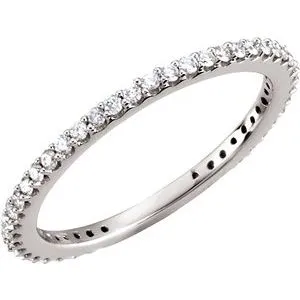 14K White 1/3 CTW Diamond Stackable Ring Size 5