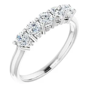14K White 3.2 mm Round 5/8 CTW Diamond Anniversary Band