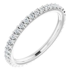14K White 3/8 CTW Diamond Eternity Band Size 6.5