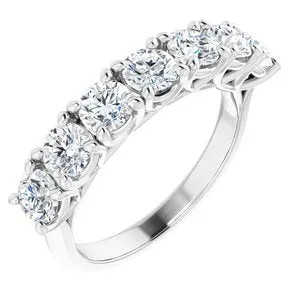 14K White 4.1 mm Round Seven-Stone Anniversary Band Mounting