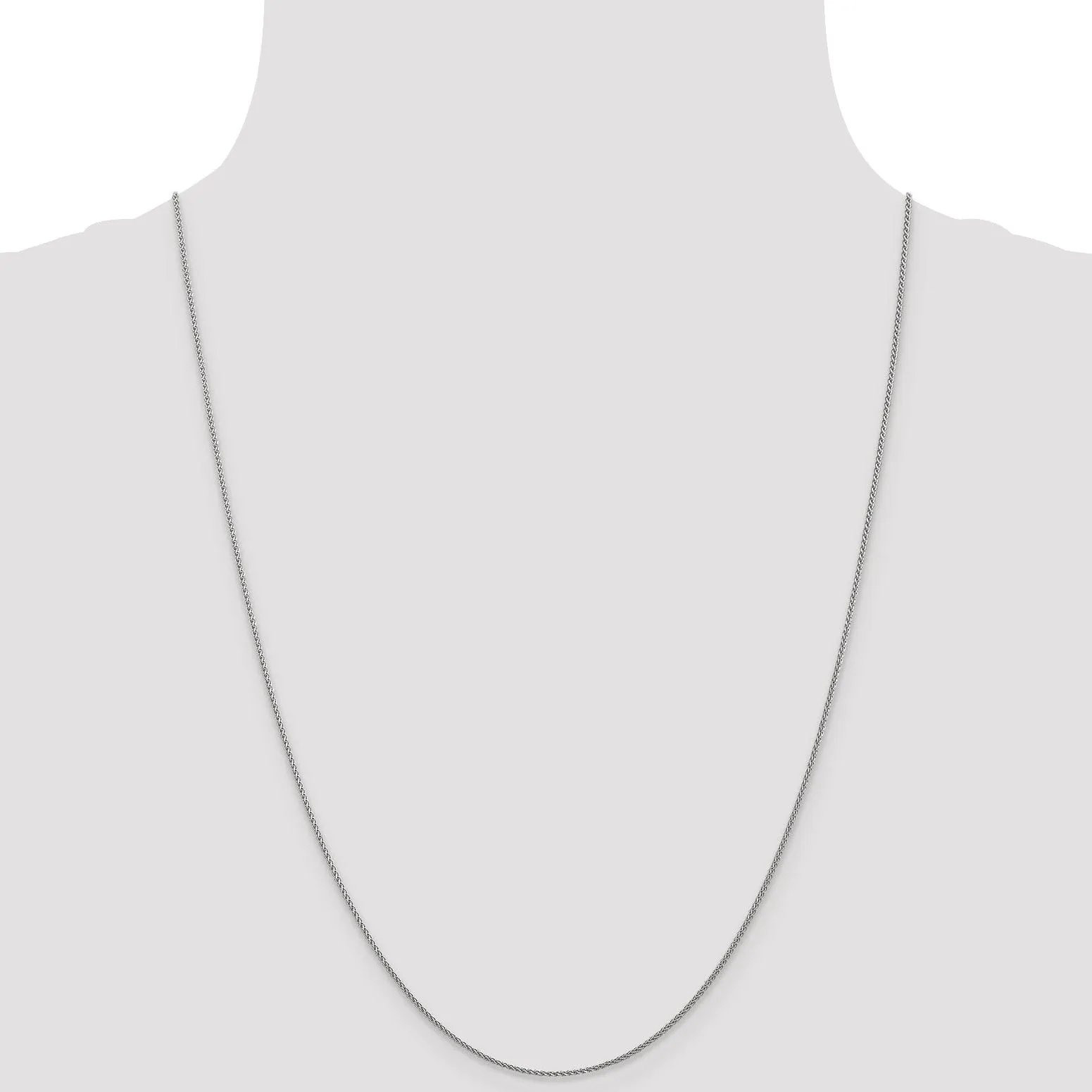 14k White Gold 1mm Spiga Chain