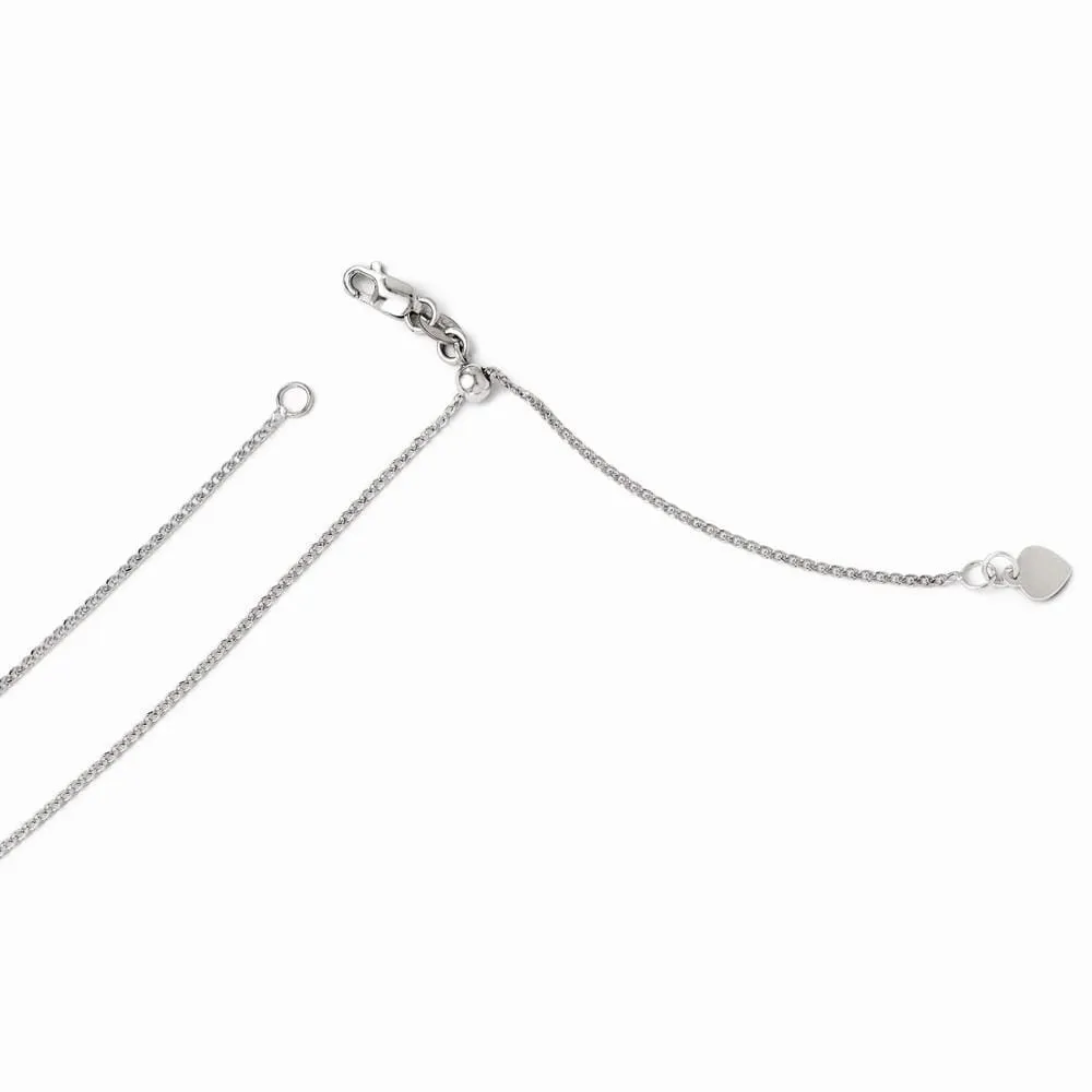 14k White Gold Adjustable Curb Chain