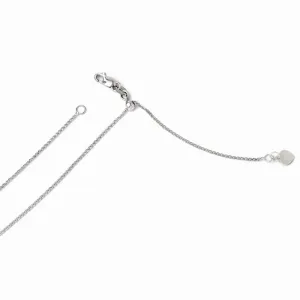 14k White Gold Adjustable Curb Chain