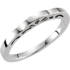 14k White Gold Stackable Ring, Size 7