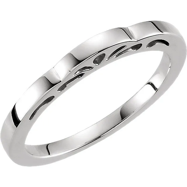 14k White Gold Stackable Ring, Size 7